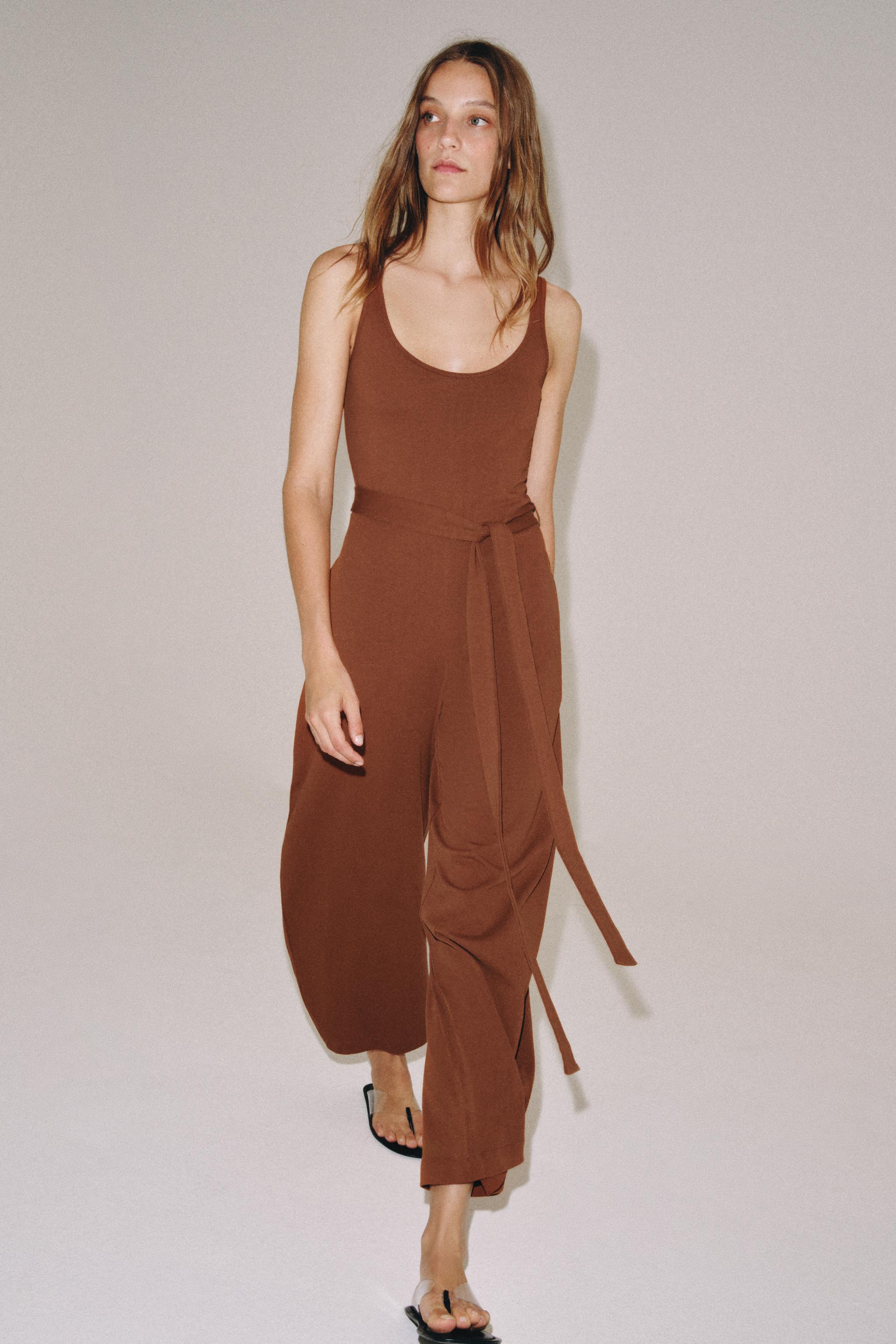 BELTED HEAVY COTTON JUMPSUIT